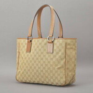 Gucci brown canvas bag Maa tote leather Beige Tan GG shoulder